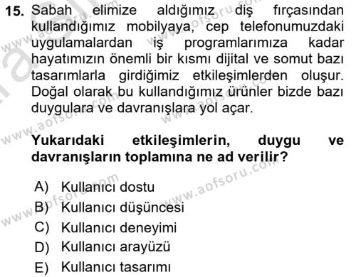 Engellilik Ve Erişilebilir Tasarım Dersi 2024 - 2025 Yılı (Vize) Ara Sınavı 15. Soru