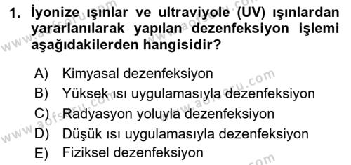 Gıda Mevzuatı ve Kalite Yönetimi Dersi 2023 - 2024 Yılı (Vize) Ara Sınavı 1. Soru