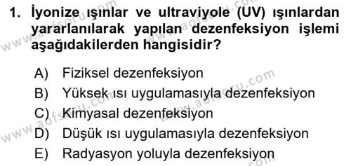 Gıda Mevzuatı ve Kalite Yönetimi Dersi 2023 - 2024 Yılı Yaz Okulu Sınavı 1. Soru