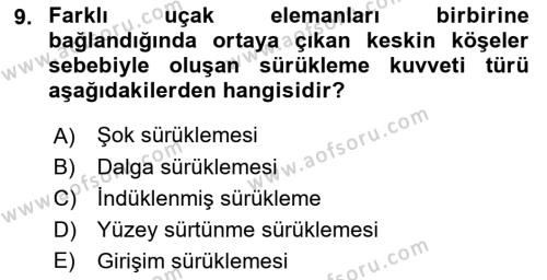 Uçak Bilgisi Ve Uçuş İlkeleri Dersi 2022 - 2023 Yılı (Vize) Ara Sınavı 9. Soru