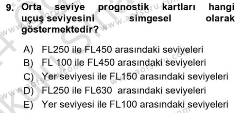 Meteoroloji Dersi 2023 - 2024 Yılı Yaz Okulu Sınavı 9. Soru