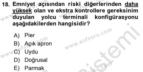 Havaalanı Sistemi Dersi 2022 - 2023 Yılı (Vize) Ara Sınavı 18. Soru