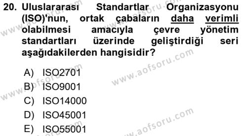 Havaalanı Sistemi Dersi 2022 - 2023 Yılı Yaz Okulu Sınavı 20. Soru