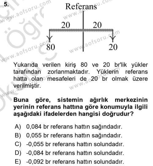 Harekat Performans Dersi 2020 - 2021 Yılı Yaz Okulu Sınavı 5. Soru