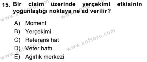 Harekat Performans Dersi 2021 - 2022 Yılı (Vize) Ara Sınavı 15. Soru