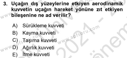 Harekat Performans Dersi 2021 - 2022 Yılı (Final) Dönem Sonu Sınavı 3. Soru