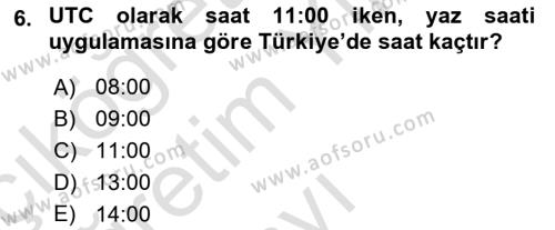 Hava Trafik Kontrol Hizmetleri Dersi 2023 - 2024 Yılı Yaz Okulu Sınavı 6. Soru