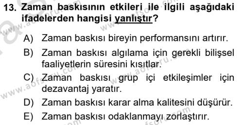 Havacılık Emniyeti Dersi 2023 - 2024 Yılı (Vize) Ara Sınavı 13. Soru