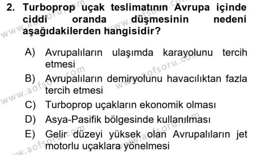 Genel Havacılık Dersi 2020 - 2021 Yılı Yaz Okulu Sınavı 2. Soru