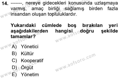 Havayolu İşletmelerinde Operasyonel Planlama Dersi 2018 - 2019 Yılı Yaz Okulu Sınavı 14. Soru