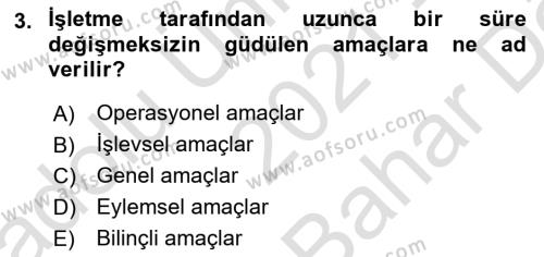 Havayolu İşletmelerinde Operasyonel Planlama Dersi 2021 - 2022 Yılı (Vize) Ara Sınavı 3. Soru