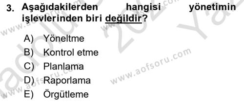 Havayolu İşletmelerinde Operasyonel Planlama Dersi 2021 - 2022 Yılı Yaz Okulu Sınavı 3. Soru