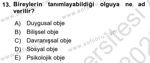 Halkla İlişkilerde Etkili İletişim Dersi 2021 - 2022 Yılı Yaz Okulu Sınavı 13. Soru