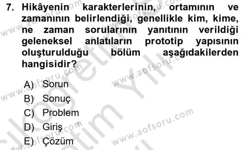 Halkla İlişkilerde Etkili İletişim Dersi 2021 - 2022 Yılı Yaz Okulu Sınavı 7. Soru