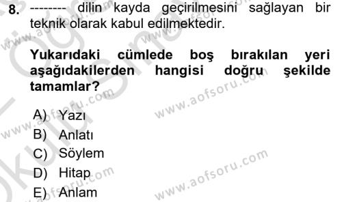 Halkla İlişkilerde Etkili İletişim Dersi 2021 - 2022 Yılı Yaz Okulu Sınavı 8. Soru