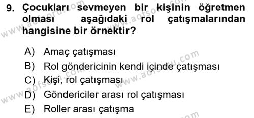 Halkla İlişkilerde Etkili İletişim Dersi 2021 - 2022 Yılı Yaz Okulu Sınavı 9. Soru