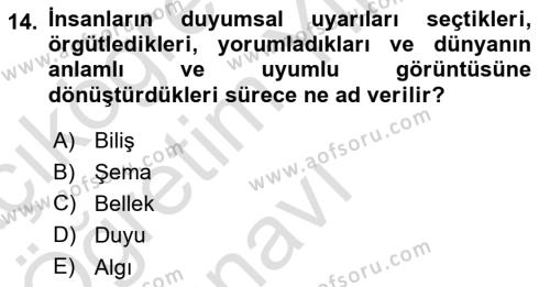 Halkla İlişkilerde Etkili İletişim Dersi 2022 - 2023 Yılı Yaz Okulu Sınavı 14. Soru