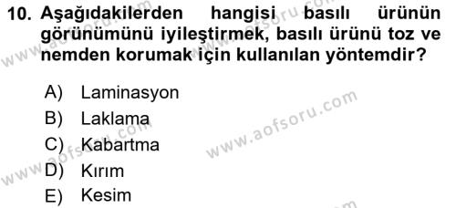 Halkla İlişkiler Uygulama Teknikleri Dersi 2023 - 2024 Yılı (Vize) Ara Sınavı 10. Soru