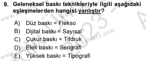 Halkla İlişkiler Uygulama Teknikleri Dersi 2023 - 2024 Yılı (Vize) Ara Sınavı 9. Soru