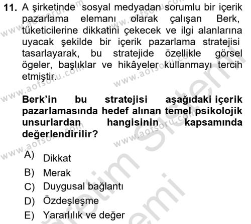 Halkla İlişkiler Uygulama Teknikleri Dersi 2023 - 2024 Yılı (Final) Dönem Sonu Sınavı 11. Soru