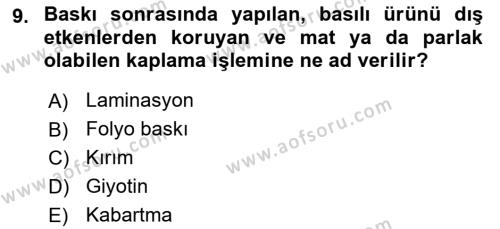 Halkla İlişkiler Uygulama Teknikleri Dersi 2024 - 2025 Yılı (Vize) Ara Sınavı 9. Soru