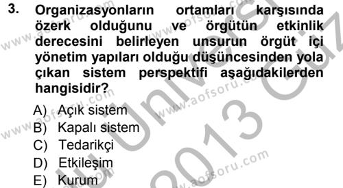 Halkla İlişkiler Yönetimi Dersi 2012 - 2013 Yılı (Vize) Ara Sınavı 3. Soru