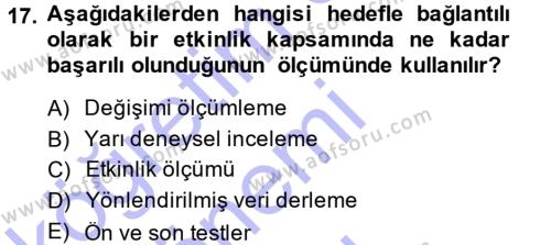 Halkla İlişkiler Yönetimi Dersi 2013 - 2014 Yılı (Final) Dönem Sonu Sınavı 17. Soru