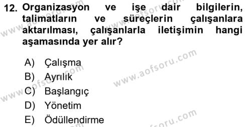 Halkla İlişkiler Yönetimi Dersi 2019 - 2020 Yılı (Vize) Ara Sınavı 12. Soru