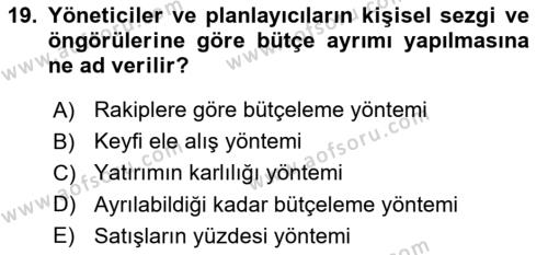 Halkla İlişkiler Yönetimi Dersi 2020 - 2021 Yılı Yaz Okulu Sınavı 19. Soru