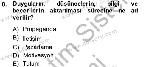 Halkla İlişkiler Yazarlığı Dersi 2013 - 2014 Yılı (Vize) Ara Sınavı 8. Soru