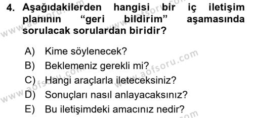 Halkla İlişkilerde Güncel Kavramlar 1 Dersi 2021 - 2022 Yılı (Final) Dönem Sonu Sınavı 4. Soru