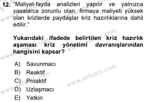 Halkla İlişkilerde Güncel Kavramlar 1 Dersi 2021 - 2022 Yılı Yaz Okulu Sınavı 12. Soru