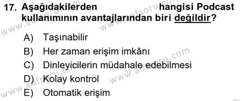 Halkla İlişkilerde Güncel Kavramlar 1 Dersi 2023 - 2024 Yılı (Vize) Ara Sınavı 17. Soru