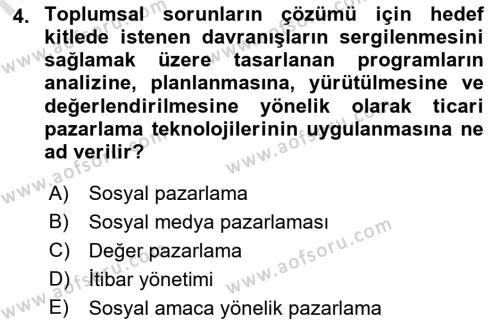 Halkla İlişkilerde Güncel Kavramlar 1 Dersi 2023 - 2024 Yılı (Vize) Ara Sınavı 4. Soru