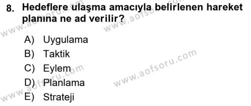 Halkla İlişkilerde Güncel Kavramlar 2 Dersi 2021 - 2022 Yılı (Vize) Ara Sınavı 8. Soru