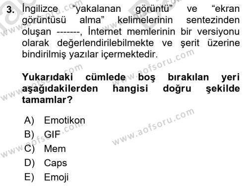 Dijital Halkla İlişkiler Dersi 2021 - 2022 Yılı (Vize) Ara Sınavı 3. Soru