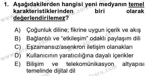 Dijital Halkla İlişkiler Dersi 2023 - 2024 Yılı (Vize) Ara Sınavı 1. Soru