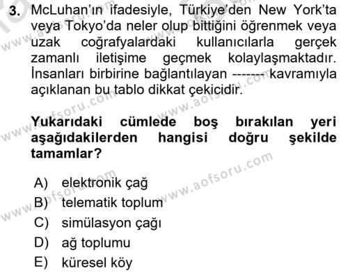 Dijital Halkla İlişkiler Dersi 2023 - 2024 Yılı (Vize) Ara Sınavı 3. Soru