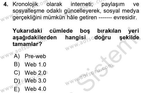 Dijital Halkla İlişkiler Dersi 2023 - 2024 Yılı (Vize) Ara Sınavı 4. Soru