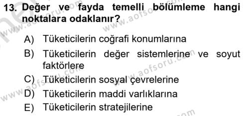 Reklamda Yaratıcılık Dersi 2023 - 2024 Yılı (Vize) Ara Sınavı 13. Soru