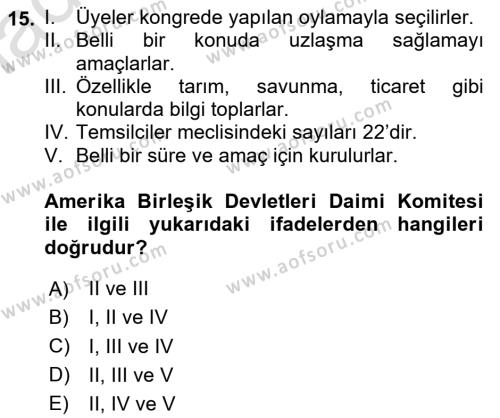 Lobicilik Ve Halkla İlişkiler Dersi 2020 - 2021 Yılı Yaz Okulu Sınavı 15. Soru