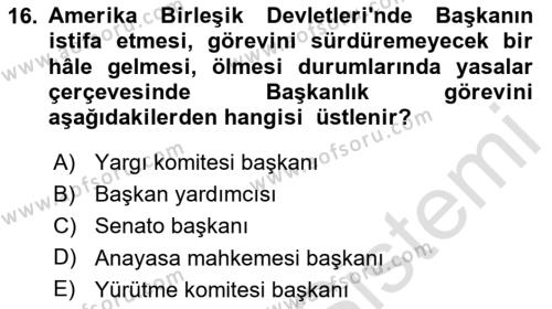 Lobicilik Ve Halkla İlişkiler Dersi 2020 - 2021 Yılı Yaz Okulu Sınavı 16. Soru