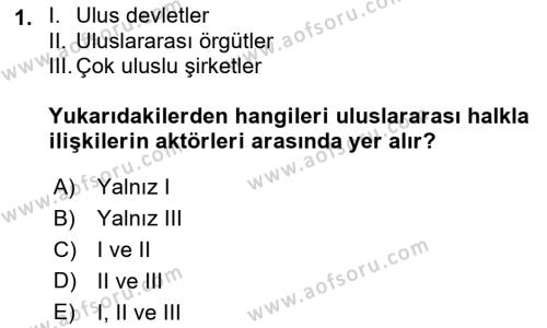 Kamu Diplomasisi Ve Uluslararası Halkla İlişkiler Dersi 2021 - 2022 Yılı (Vize) Ara Sınavı 1. Soru