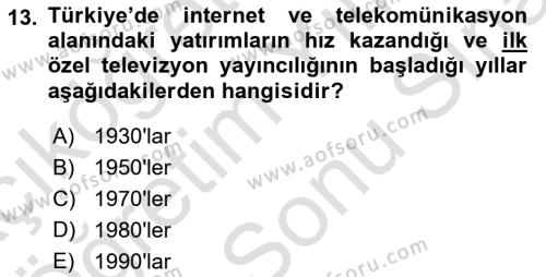 Kamu Diplomasisi Ve Uluslararası Halkla İlişkiler Dersi 2021 - 2022 Yılı (Final) Dönem Sonu Sınavı 13. Soru