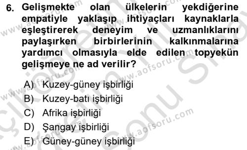 Kamu Diplomasisi Ve Uluslararası Halkla İlişkiler Dersi 2021 - 2022 Yılı (Final) Dönem Sonu Sınavı 6. Soru