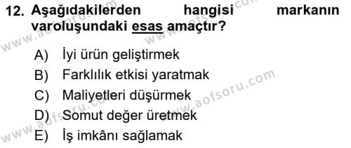 Sürdürülebilirlik ve Halkla İlişkiler Dersi 2023 - 2024 Yılı (Vize) Ara Sınavı 12. Soru