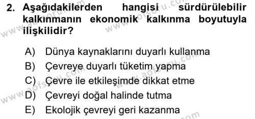 Sürdürülebilirlik ve Halkla İlişkiler Dersi 2023 - 2024 Yılı (Vize) Ara Sınavı 2. Soru