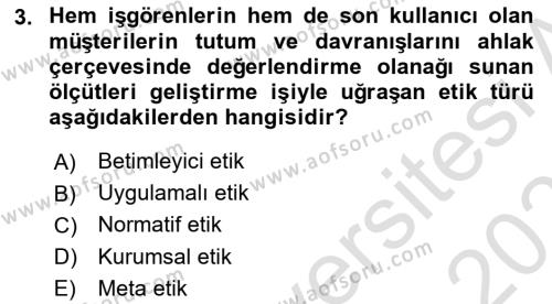 Sürdürülebilirlik ve Halkla İlişkiler Dersi 2023 - 2024 Yılı (Vize) Ara Sınavı 3. Soru