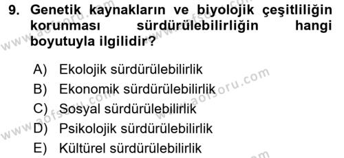 Sürdürülebilirlik ve Halkla İlişkiler Dersi 2023 - 2024 Yılı (Vize) Ara Sınavı 9. Soru