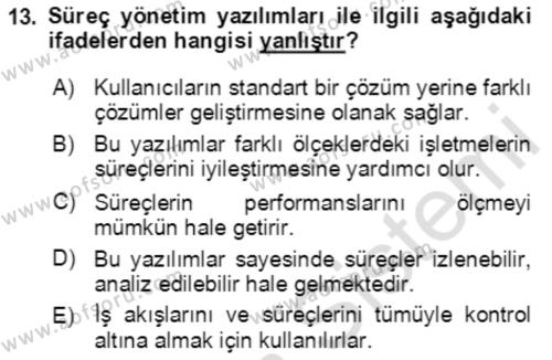 Hizmet Pazarlaması Dersi 2020 - 2021 Yılı Yaz Okulu Sınavı 13. Soru